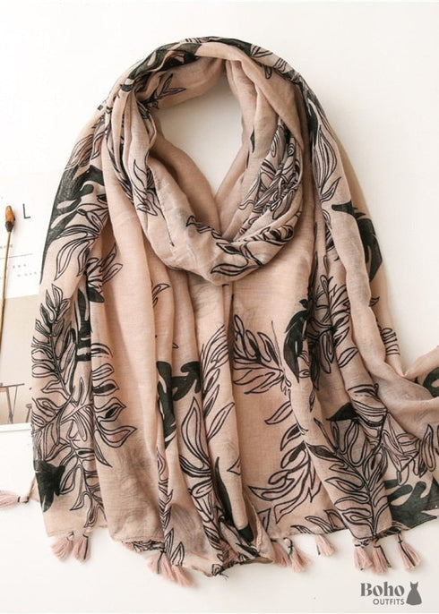 Boho Scarf Leaves Kamila